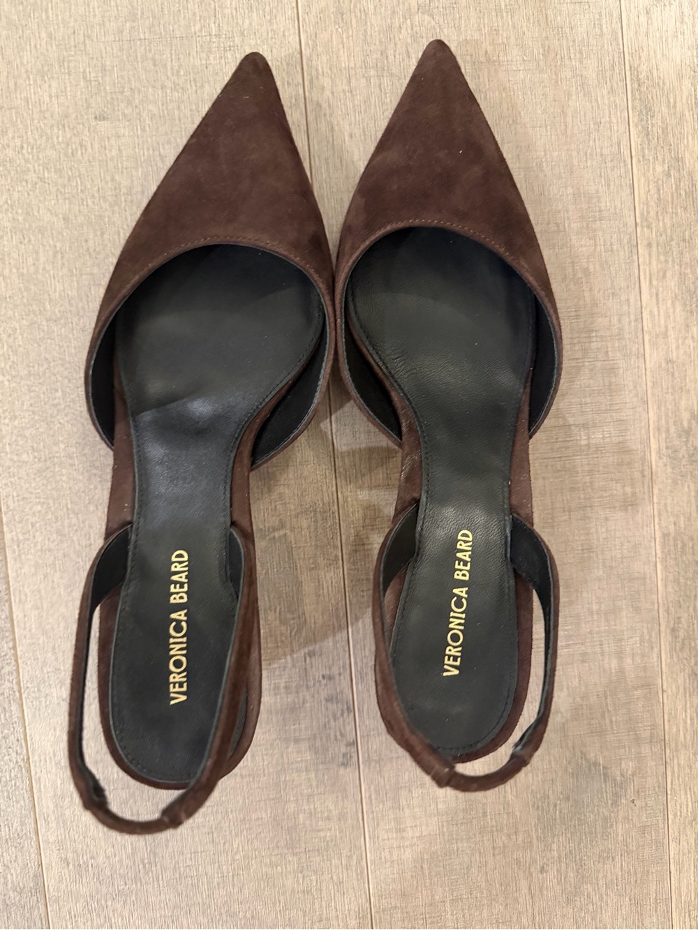Veronica Beard brown suede Caroline sling back heels 6.5